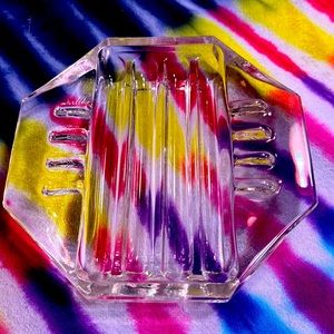 MCM safex vintage octagon glass ashtrays 5 inches